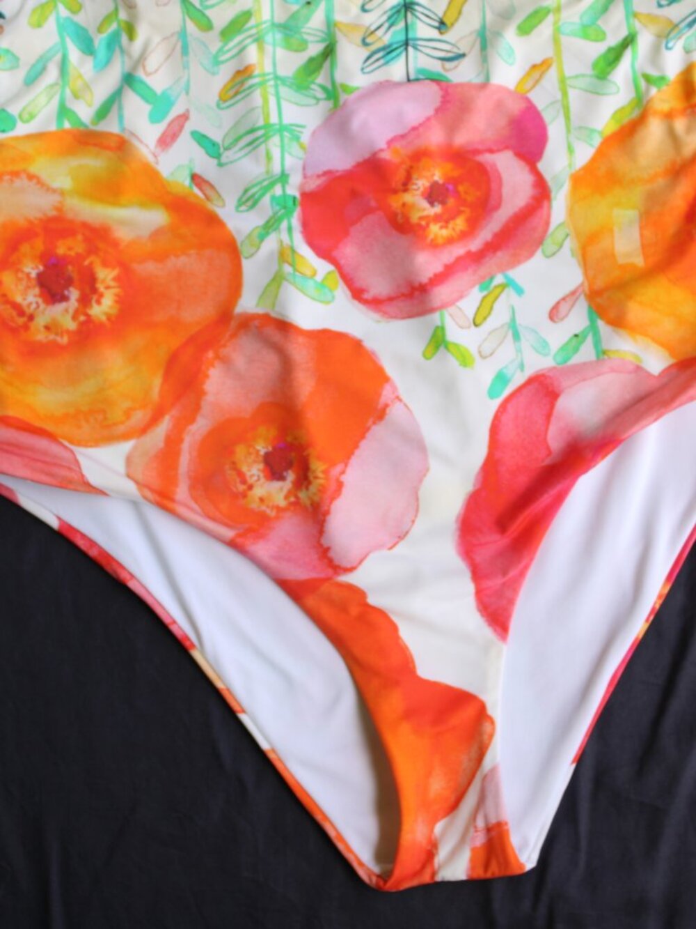 Saha Anthropologie Floral One Piece swimsuit lilly water color bodysuit XL beach - Picture 9 of 12
